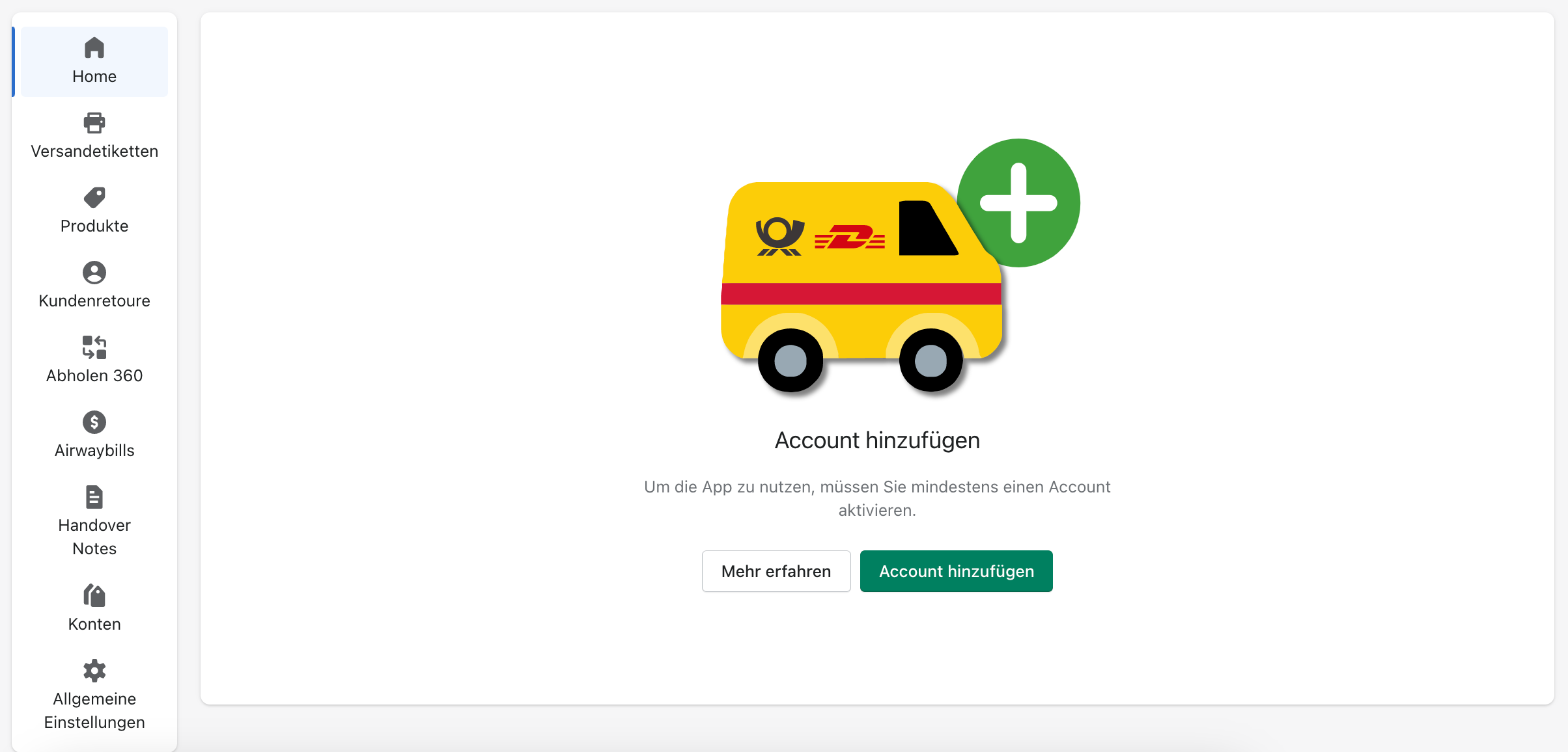 Paket Account einzurichten 1 Paket Account einzurichten 1