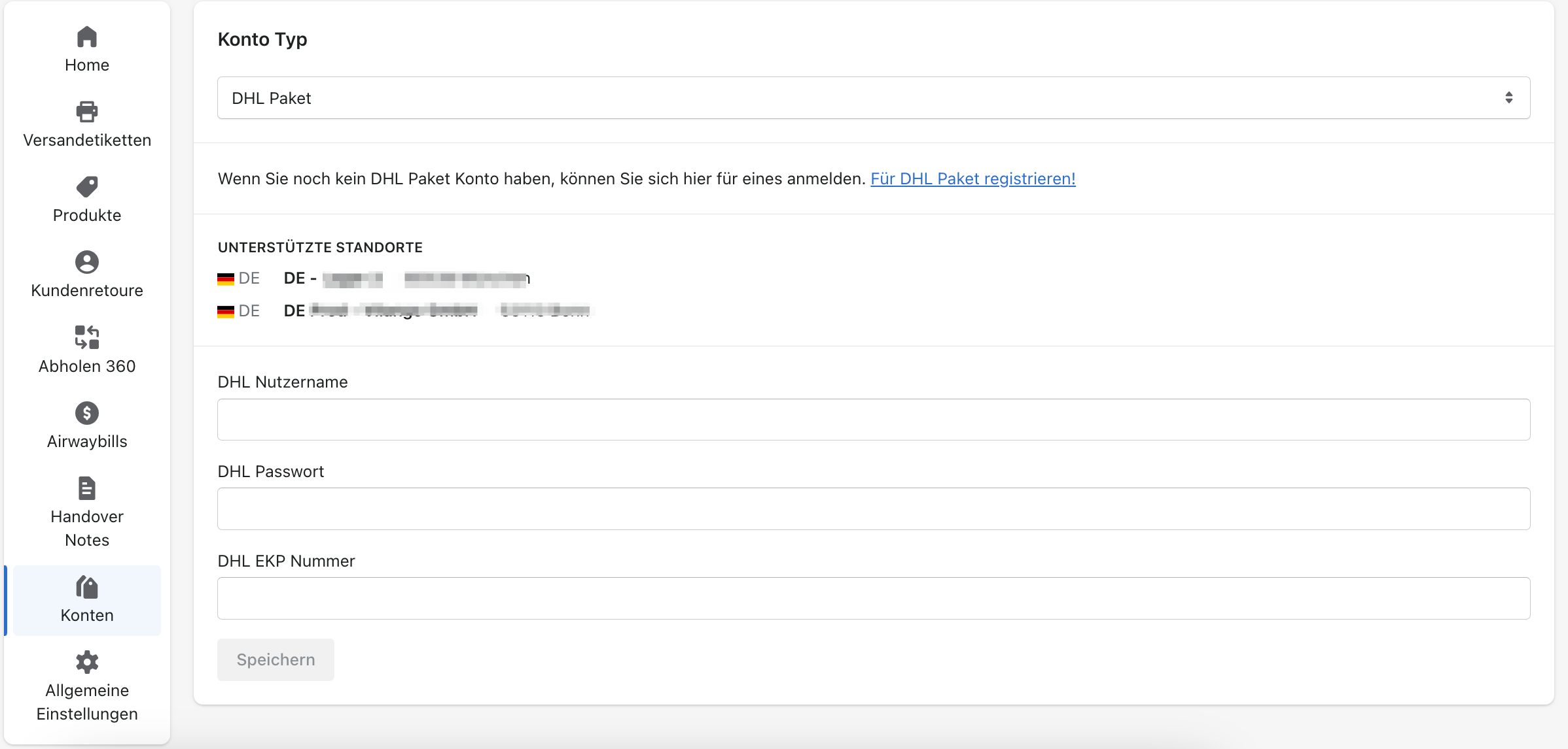 Paket Account einzurichten 2 Paket Account einzurichten 2