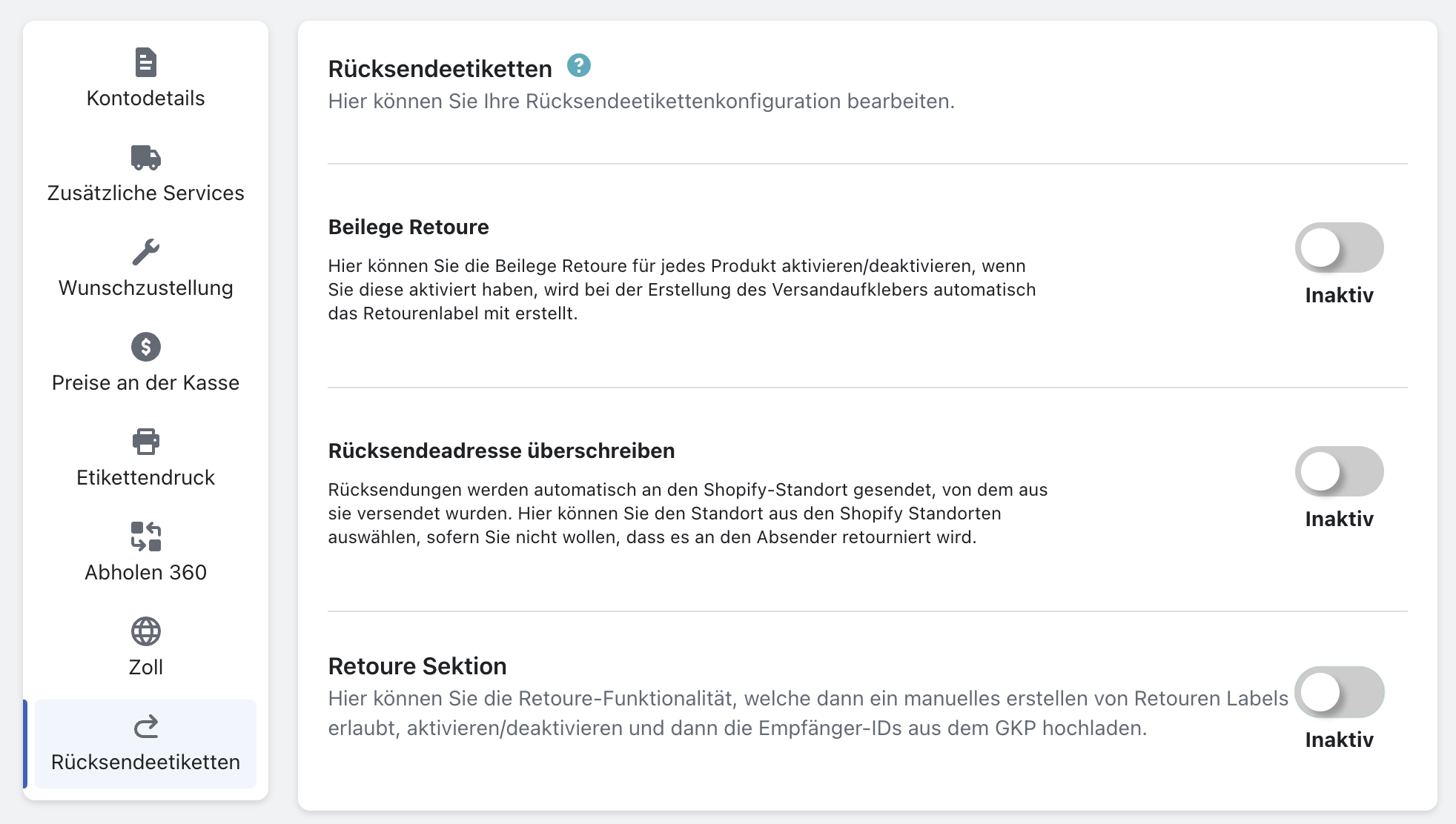 Rücksendeadresse 1 Rücksendeadresse 1
