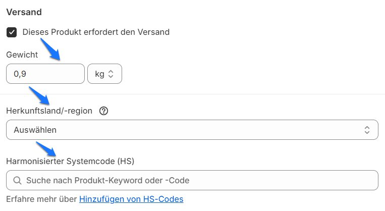 International shipping settings 4